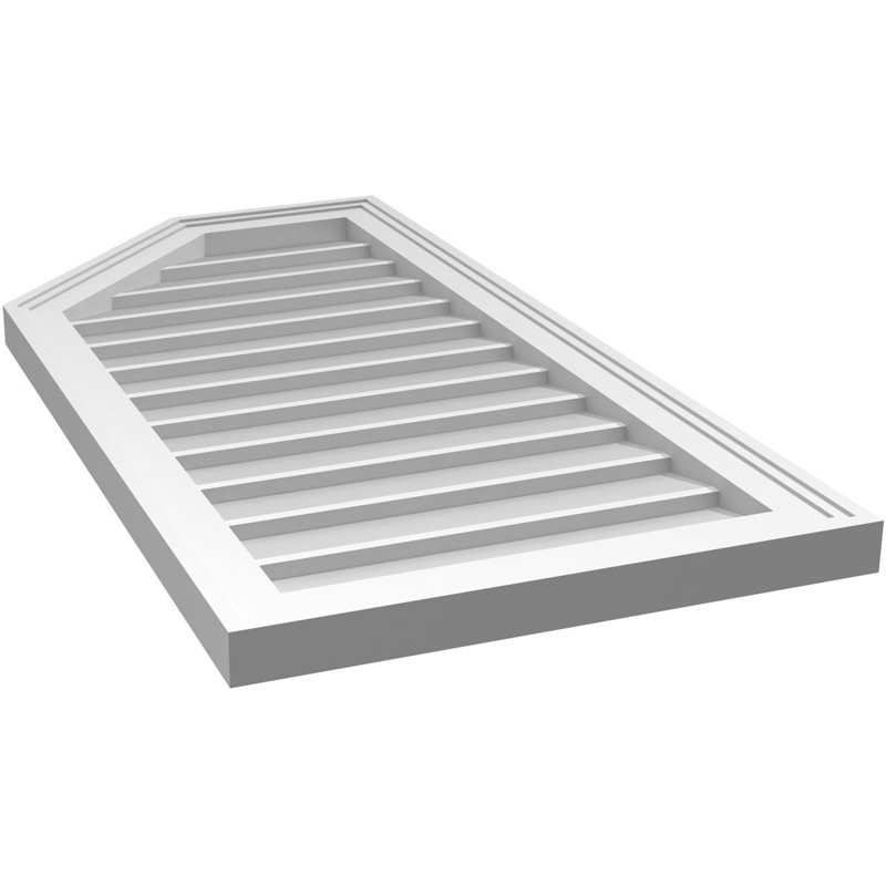 Évent en demi-octogone supérieur à montage en surface Signature, H 36 po x l 18 po x P 1,5 po