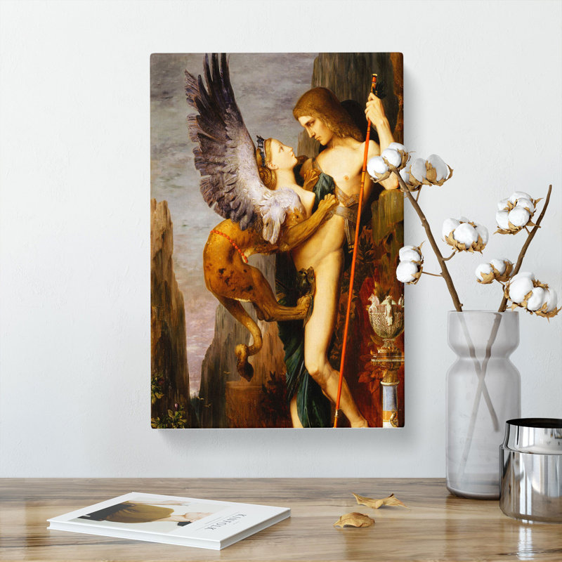 Oedipus And The Sphynx by Gustave Moreau - Wrapped Canvas, 50cm H x 35cm W x 3cm D
