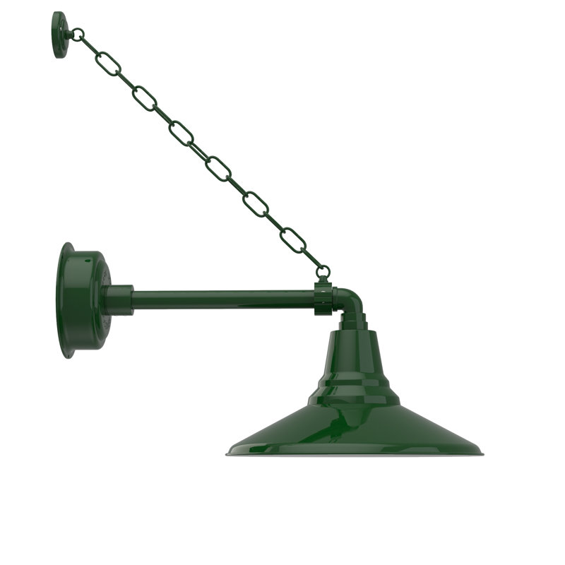 Luminaire de grange d’extérieur à del Albali, H 9,43 po x l 14 po x P 23,75 po, Vert rétro