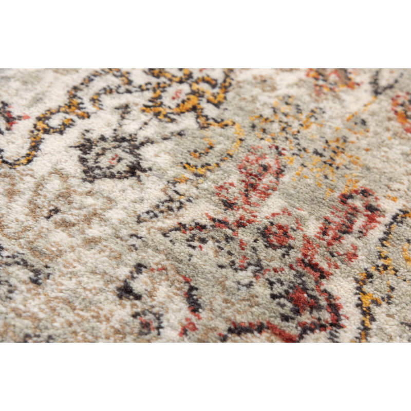 Tapis vert / beige en laine Maratea, Rectangle 5 pi x 8 pi