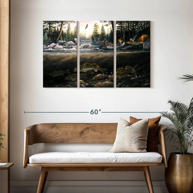 Brampt Fishing The Falls, 28" H x 45" W