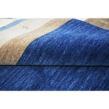 Hand Knotted Wool Area Rug in Blue/Brown/Gray/Ivory