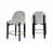 Tissu gris clair / finition noire