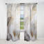 Or et gris abstrait Line Artistry V - rideau d'art en ligne - velours obscurcissant - 1 panneau-107831094