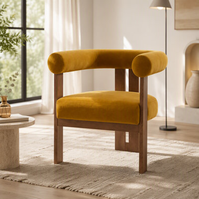 Chaise d'appoint moderne rembourrée avec accoudoirs ronds