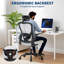 Chaise de bureau d'ordinateur de bureau, chaise en filet haut dossier avec appui-tête réglable et soutien lombaire-1133667707
