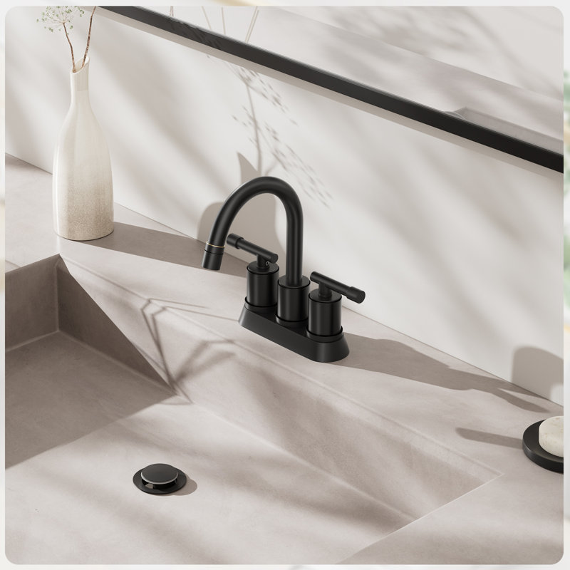 Robinet pour salle de bain, buanderie, évier utilitaire, robinet à entraxe moderne avec drain escamotable et conduites d'alimentation
