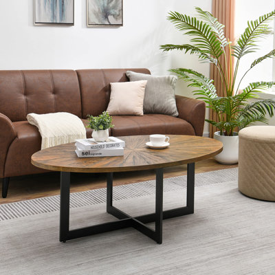 Oval Coffee Table with Open Shelf