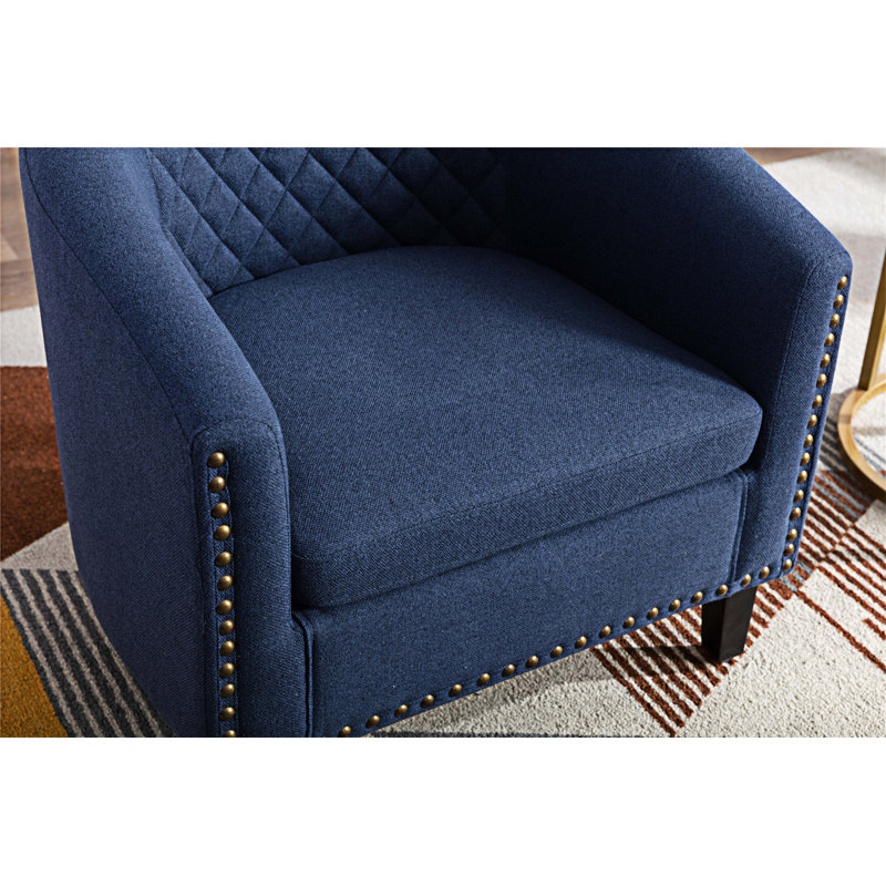 Fauteuils demi-tonneau avec accoudoirs rembourrés, Marine