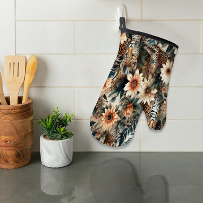 Jungle Cat Spots Oven Mitt Cotton Twill