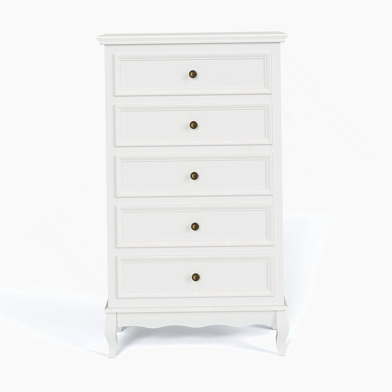 Commode verticale en bois manufacturé avec 5 tiroirs