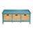 3-Drawer Storage Bench with Rattan Baskets
