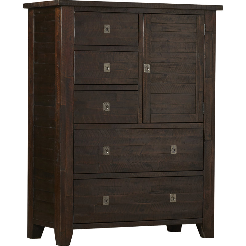 Commode pour homme 5 tiroirs en bois massif Mariama