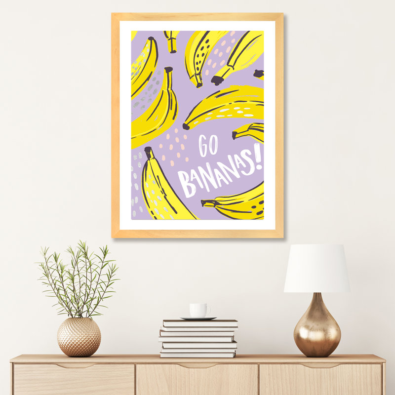 «Squeeze the Day II» par Caroline Alfreds - impression d'art graphique, Toile avec cadre en bois beige, Blanc