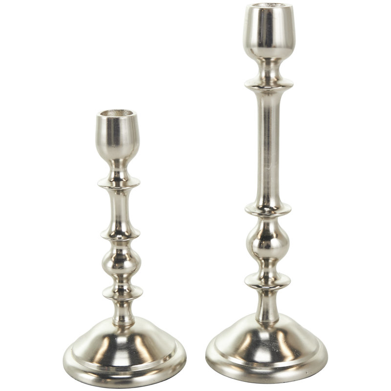 Bougeoir de table en aluminium, Argent