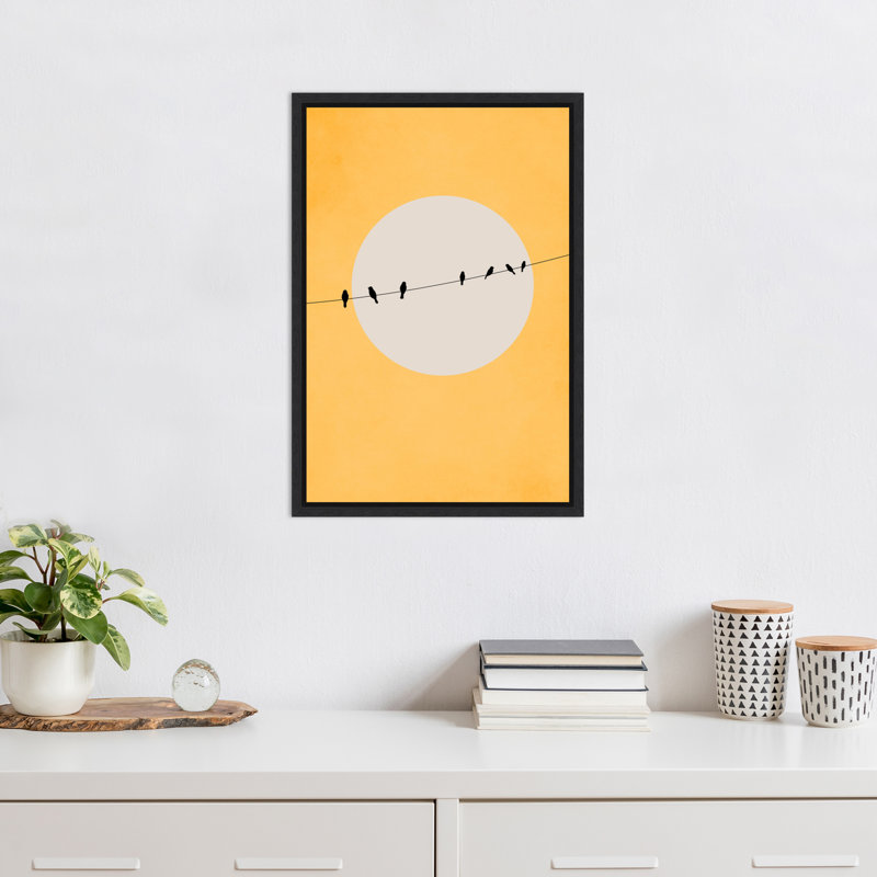 "Chirper and Chilling" par Eins Kubistika, reproduction d'art sur toile encadrée, H 23 po x l 16 po