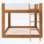 Grand lit superposé bas, lit superposé convertible en bois avec échelle réversible et garde-corps de sécurité, noyer-1381297496