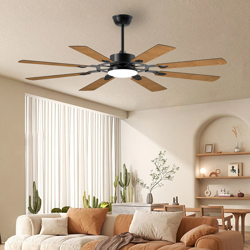 52" Ceiling Fan With Lights And Remote Control – 8 Plywood Blades, 6-Speed Noiseless Reversible DC Motor, 3CCT Color Changing, Windmill Style