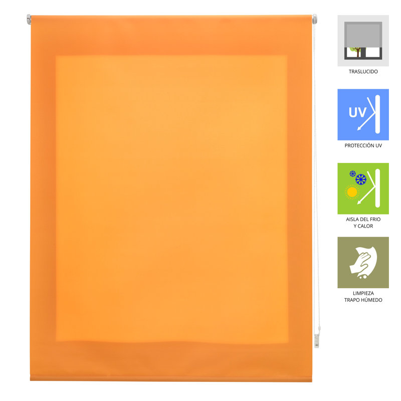 Semi Sheer Roller shade, 175cm L x 160cm W, Orange
