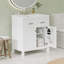 Meuble-lavabo de salle de bain avec lavabo en céramique, 2 portes et une tablette-1127648005-1127648006
