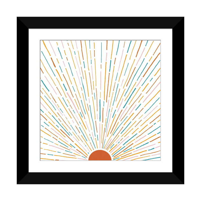 «Sunshine All Around» par Modern Tropical - impression sur toile tendue, H 24 po x l 24 po x P 1 po, Cadre noir