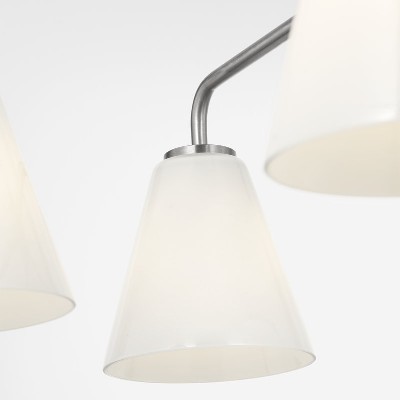 Lustre à cinq lumières Hayden, Nickel brossé, Blanc