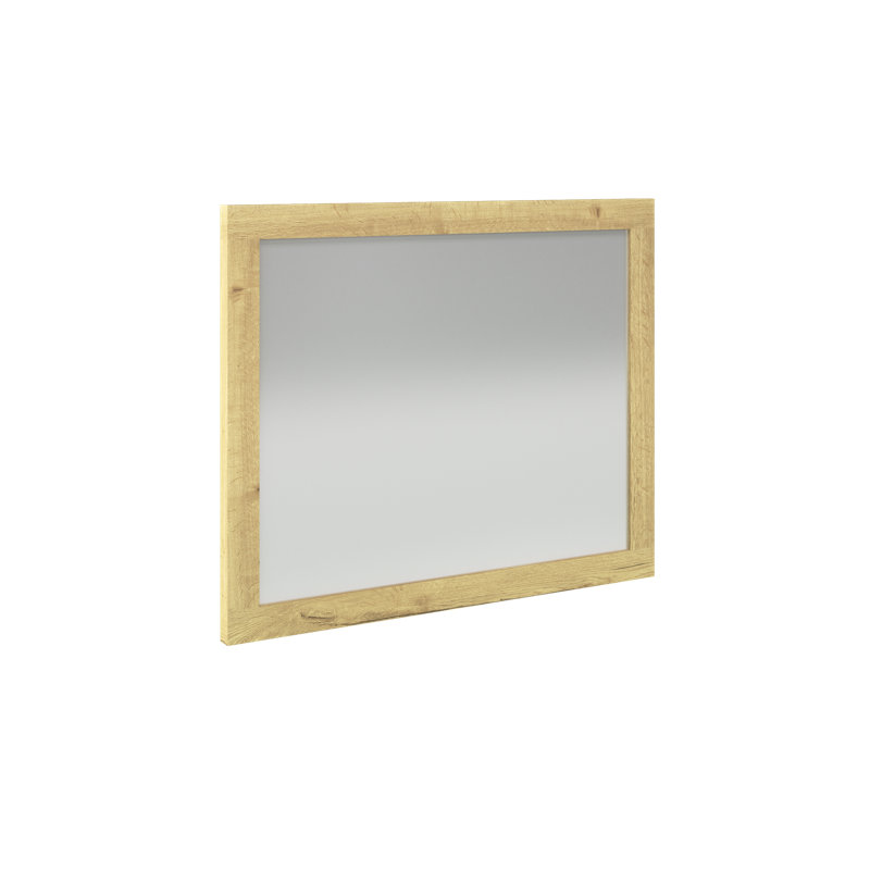 Mcelfresh Glass Flat Wall Mirror, Oak Halifax