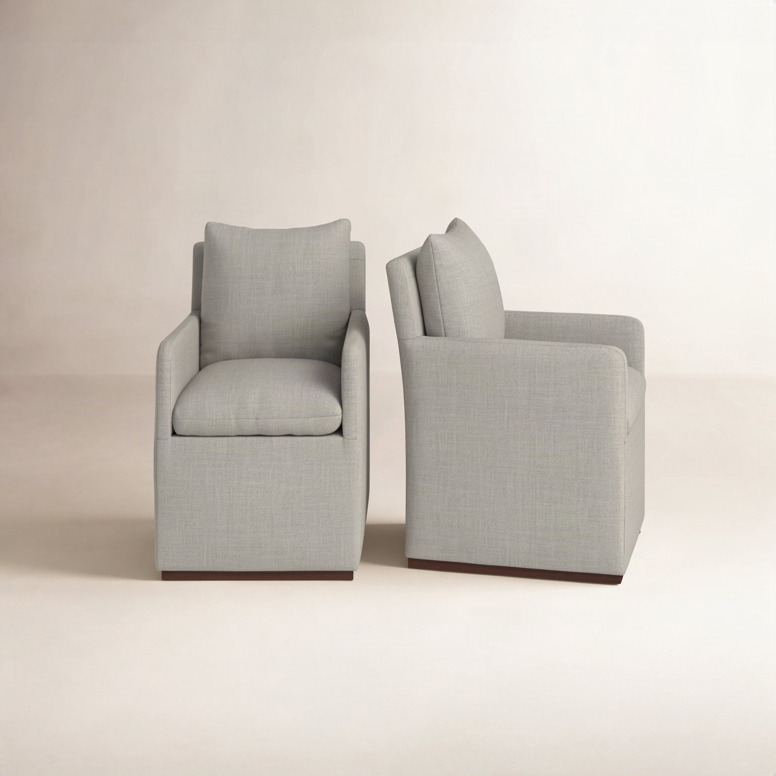 Bobbi Dining Armchair, Effie Flax Performance Linen