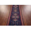 Tapis de couloir oriental bleu à motif géométrique traditionnel 3 x 12