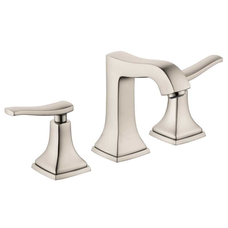 Metropol Classic Widespread Bathroom Faucet with Drain Assembly, Brushed Nickel, Lever Handle