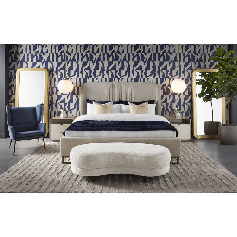 Nevin Upholstered Bed, King, Cream