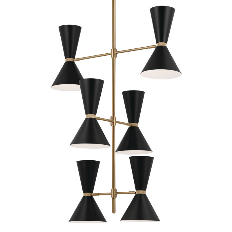 Lustre à niveaux 12 lumières Phix, Noir