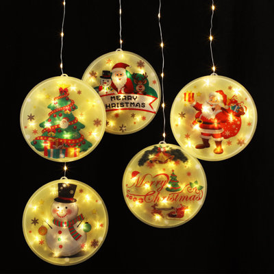 Guirlande de Noël, lumières décoratives 3D, 5 lumières DEL, blanc doux 2800K