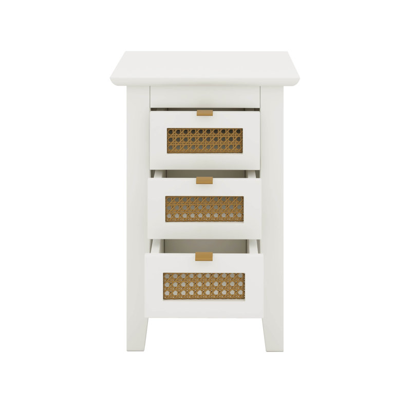 3 Drawers Rattan Nightstands Set Of 2