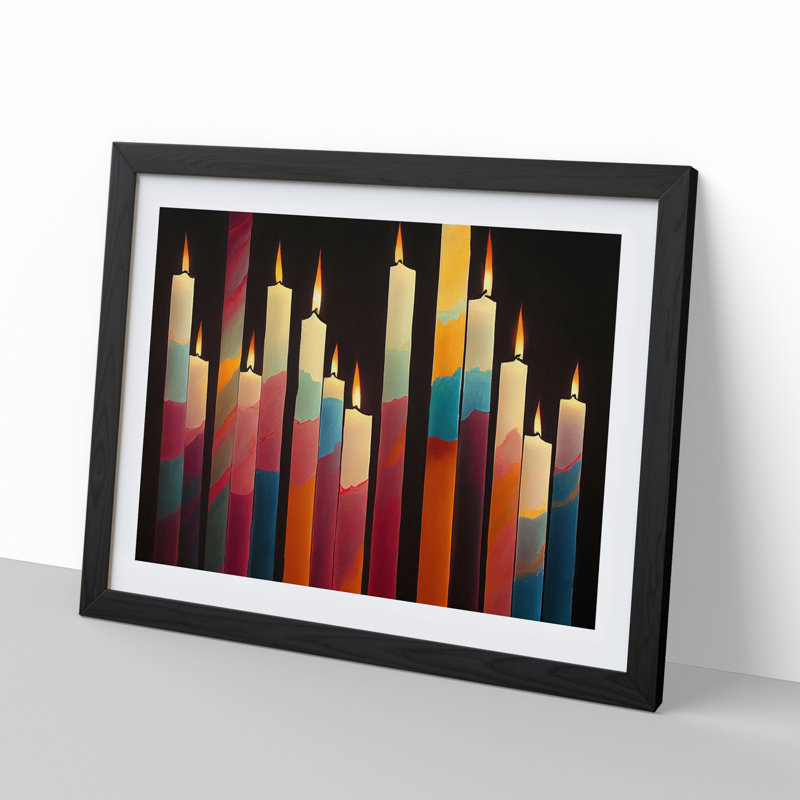 Candle Art Vol.3 - Picture Frame Print, 34cm H x 46cm W x 2cm D, Black