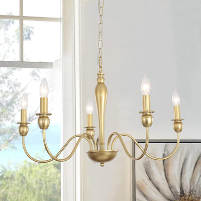 5- Light Dimmable Candle Style Classic / Traditional Chandelier