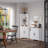 RiverRidge Monroe Tall Corner Bathroom Cabinet Storage Organizer with Doors and an Adjustable Shelf - White