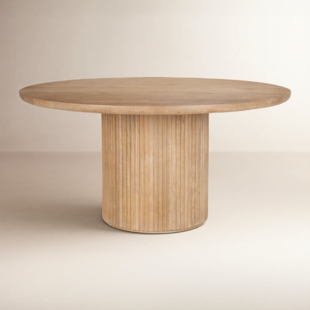 Chessa 60" Mango Dining Table, Light Brown