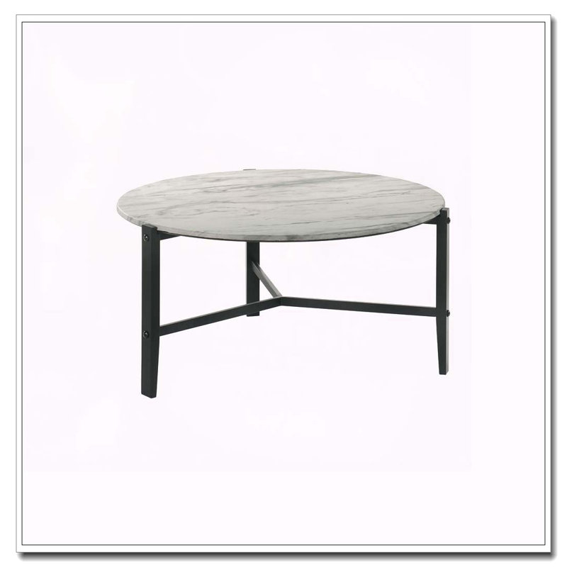 Table basse ronde en simili marbre Tandi