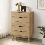 Dowdel 5-Drawer Dresser with Interlock Drawer Safety Feature, Pre-assembled Metal Roller Slide