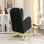 Chaise berçante en tissu Teddy avec pieds en bois paquet-2025157421