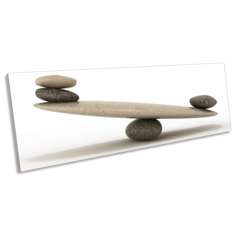 Zen Stones Seasaw 1 Piece Wrapped Canvas Panoramic Wall Art, 45.72cm H x 137.16cm W x 2cm D