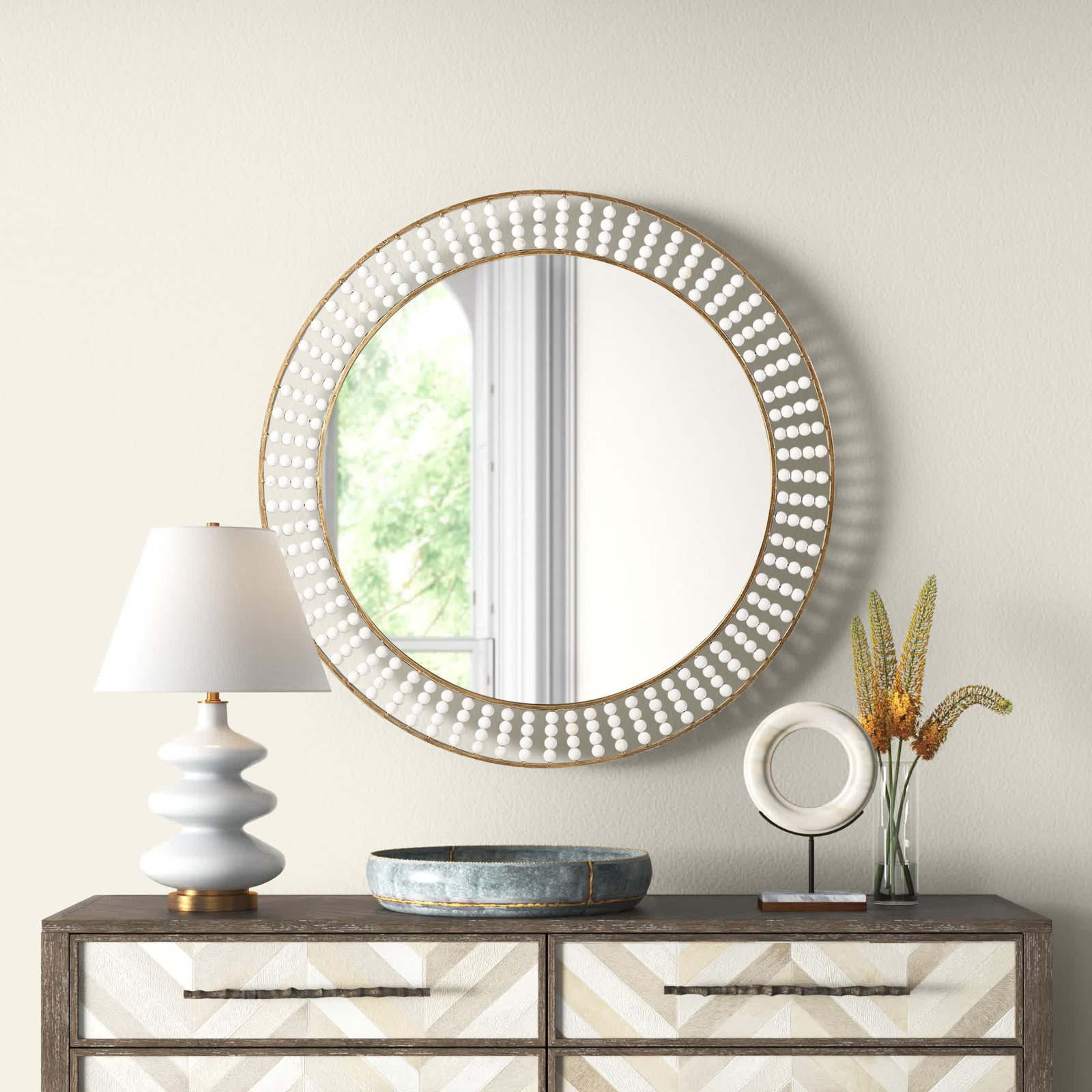Jeanie 42" Accent Mirror, White