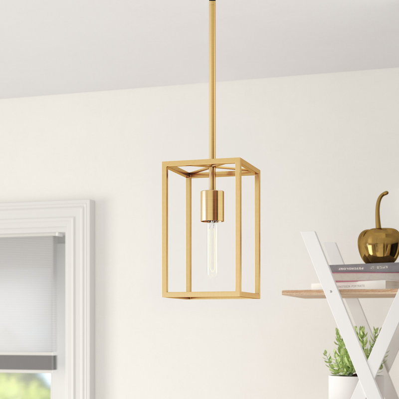 Luminaire suspendu simple à 1 lumière Chaima, Or