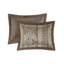 Ensembles de literie en jacquard réversible luxueux pour grand lit, microfibre or brun