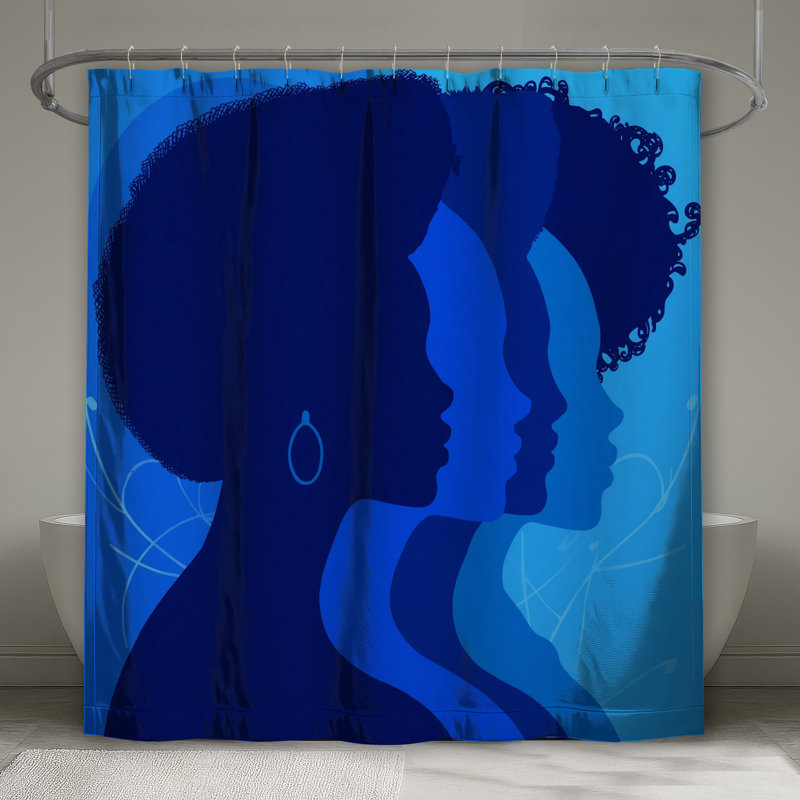 Rideaux de douche Blue Silhouette, L 70 po x H 84 po