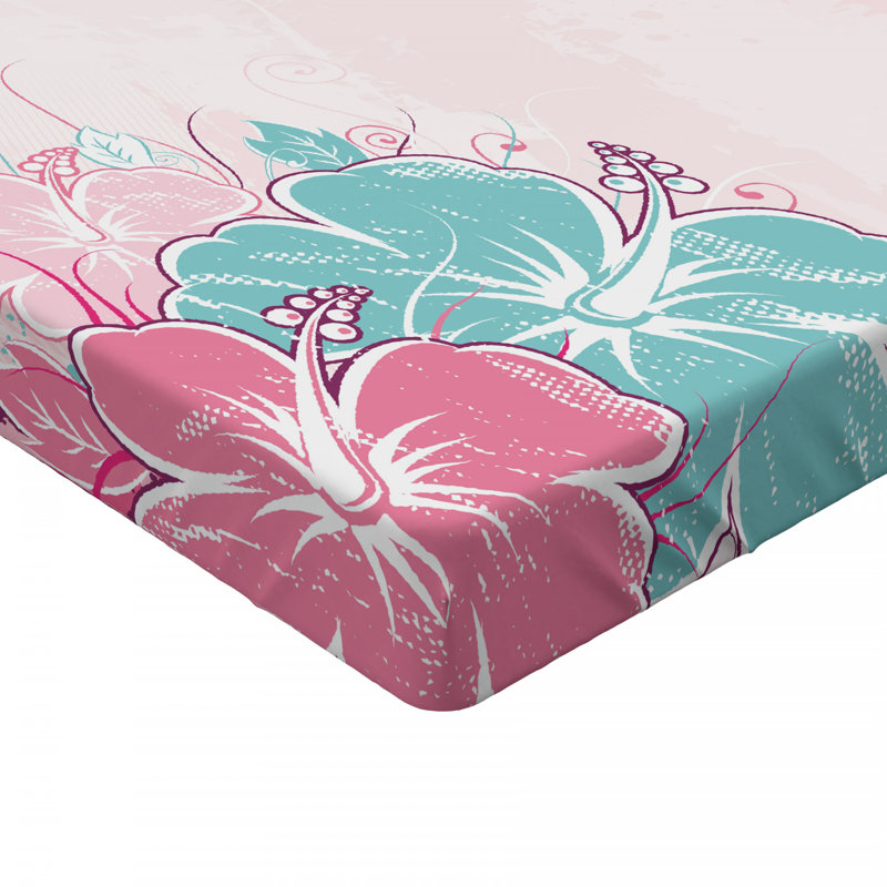 Microfiber Floral Fitted Sheet, Full Fitted Sheet