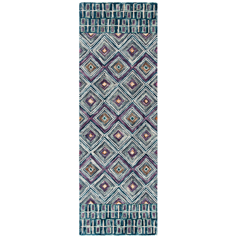 Deyoung Hand Tufted Wool Geometric Rug, Runner 2'3" x 7'