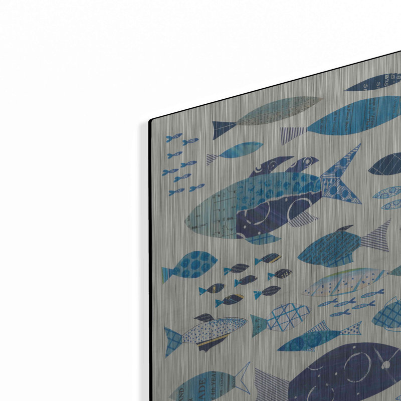 Beachcrest Home ™ «Go With the Flow II» par Courtney Prahl, art mural en métal, H 16 po x l 12 po