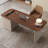 Walnut,White Rectangular Solid Wood Executive desk with drawers desk-1242561579